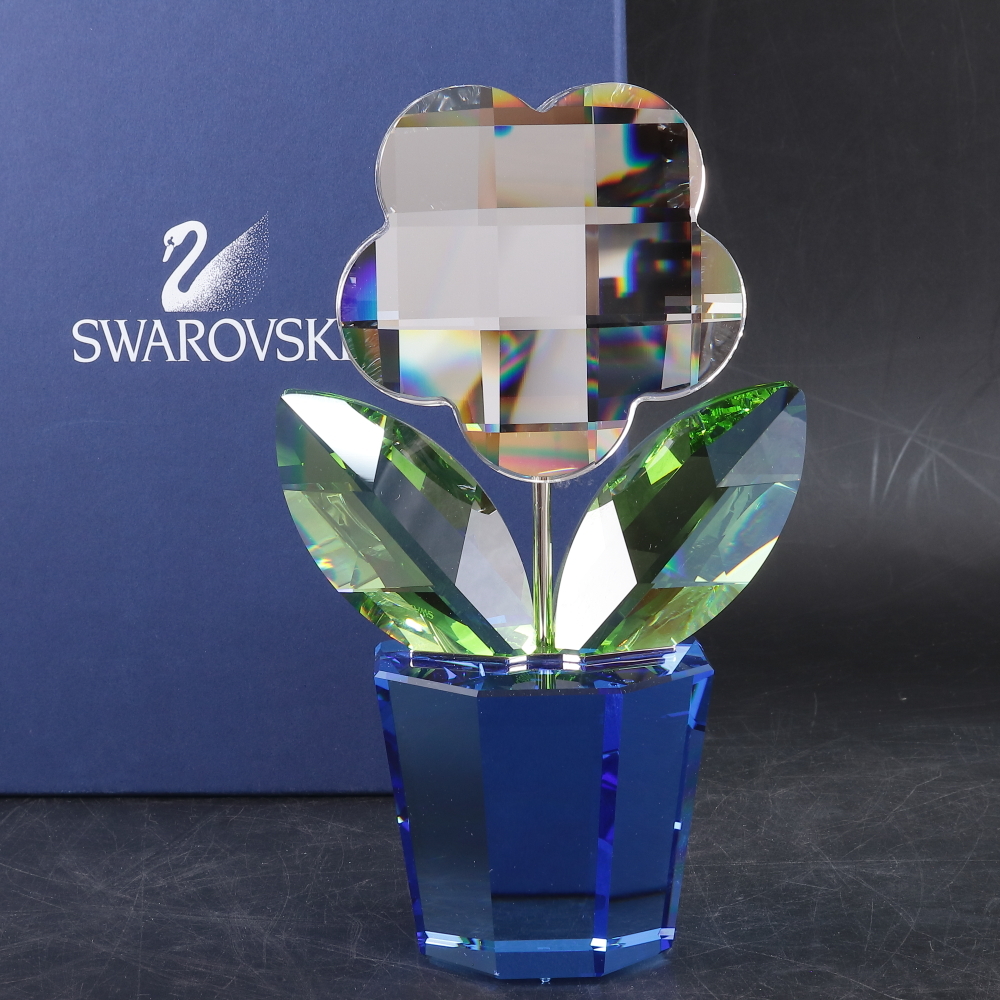 ◆◇SWAROVSKI スワロフスキー フラワー L 18cm 置物 オブジェ 花 クリアカラー クリスタルガラス◇◆拍卖