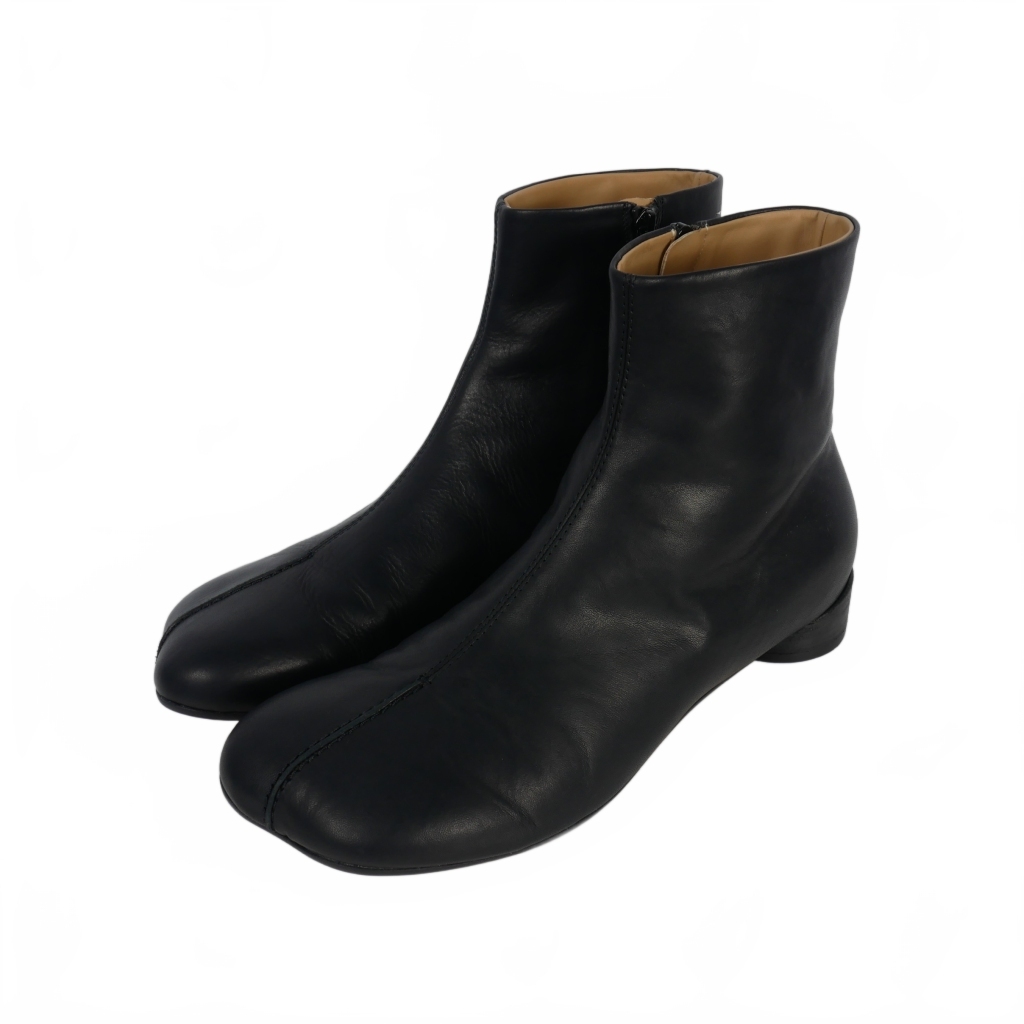 エムエムシックス メゾンマルジェラ MM6 Maison Margiela 25SS レザー アンクルブーツ 43 黒 ブラック SH1WU0010 メンズ拍卖