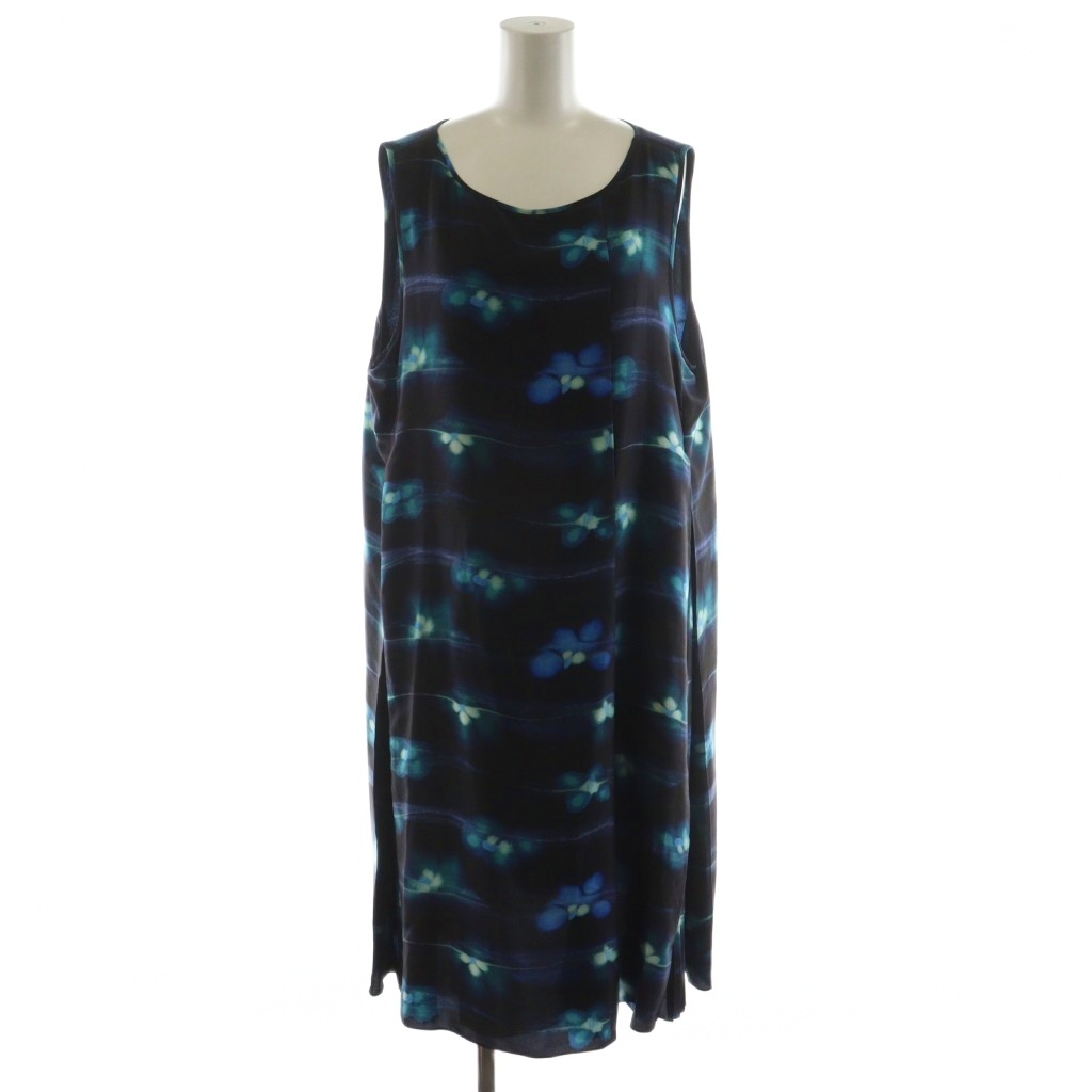 アルマーニ コレツィオーニ ARMANI COLLEZIONI ワンピース ロング丈 ノースリーブ プリーツ 46 紺 ネイビー 青 ブルー /AN26拍卖