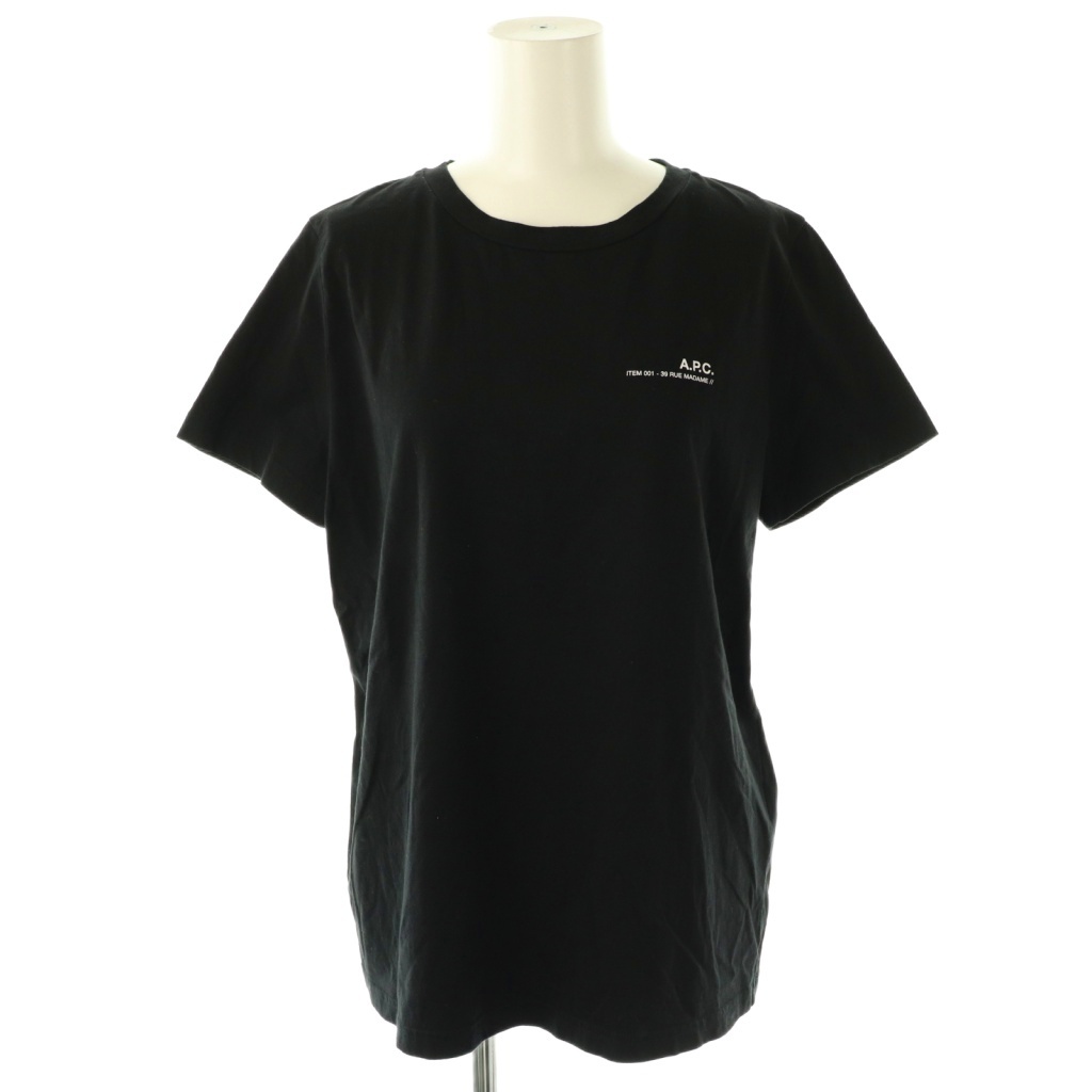 アーペーセー A.P.C. ロゴ半袖カットソー M ブラック /DO ■OS レディース拍卖
