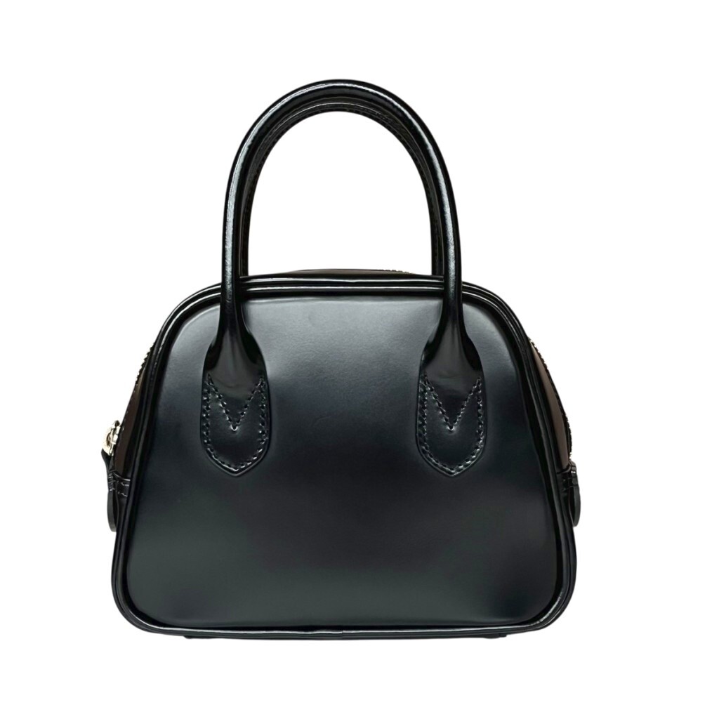 コムデギャルソン COMME des GARCONS 青山オリジナル 台形バッグ ハンドバッグ 牛革 無地 サイズ1 黒 ブラック レディース拍卖