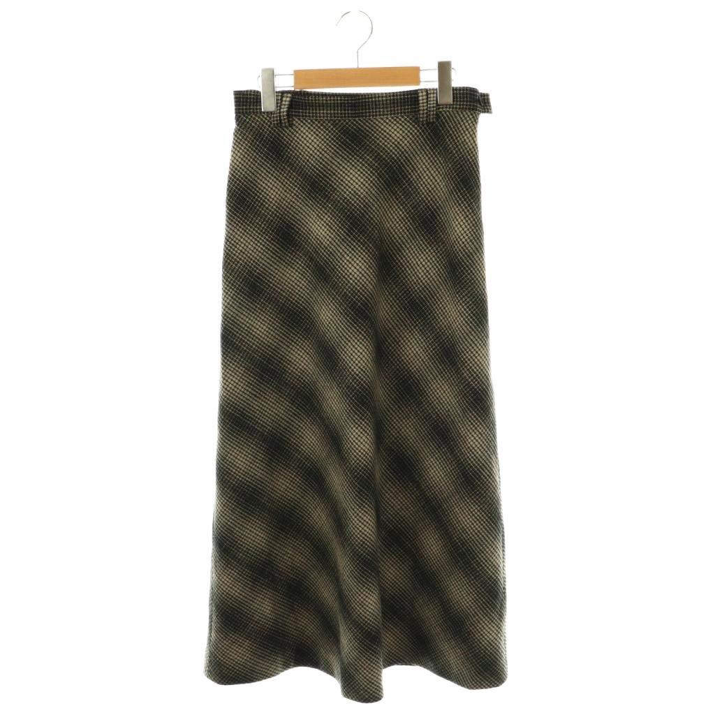 ラルフローレン RALPH LAUREN チェックロングスカート 9 ライトベージュ ブラック /DO ■OS レディース拍卖