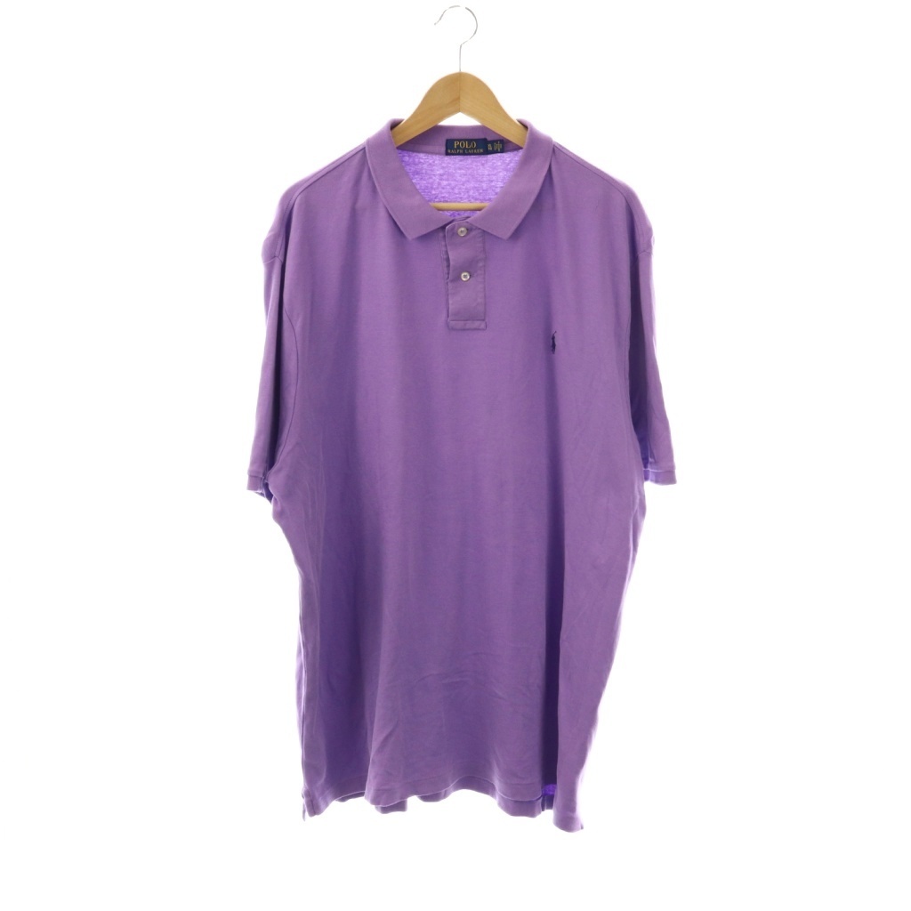 ポロ ラルフローレン POLO RALPH LAUREN ポロシャツ 半袖 ロゴ刺繍 XL 紫 パープル /AT ■OS メンズ拍卖