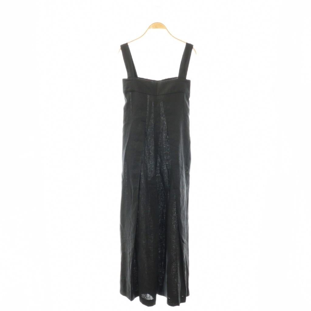 マイラン MYLAN Tack Wide Jumpsuit ジャンプスーツ サロペット ワイド リネン F ブラック /ES ■OS レディース拍卖