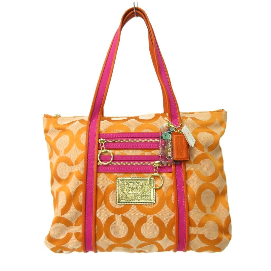 未使用品 コーチ COACH タグ付 ポピーオプアート ハンドバッグ トート 13826 オレンジ系 ●ECO レディース拍卖
