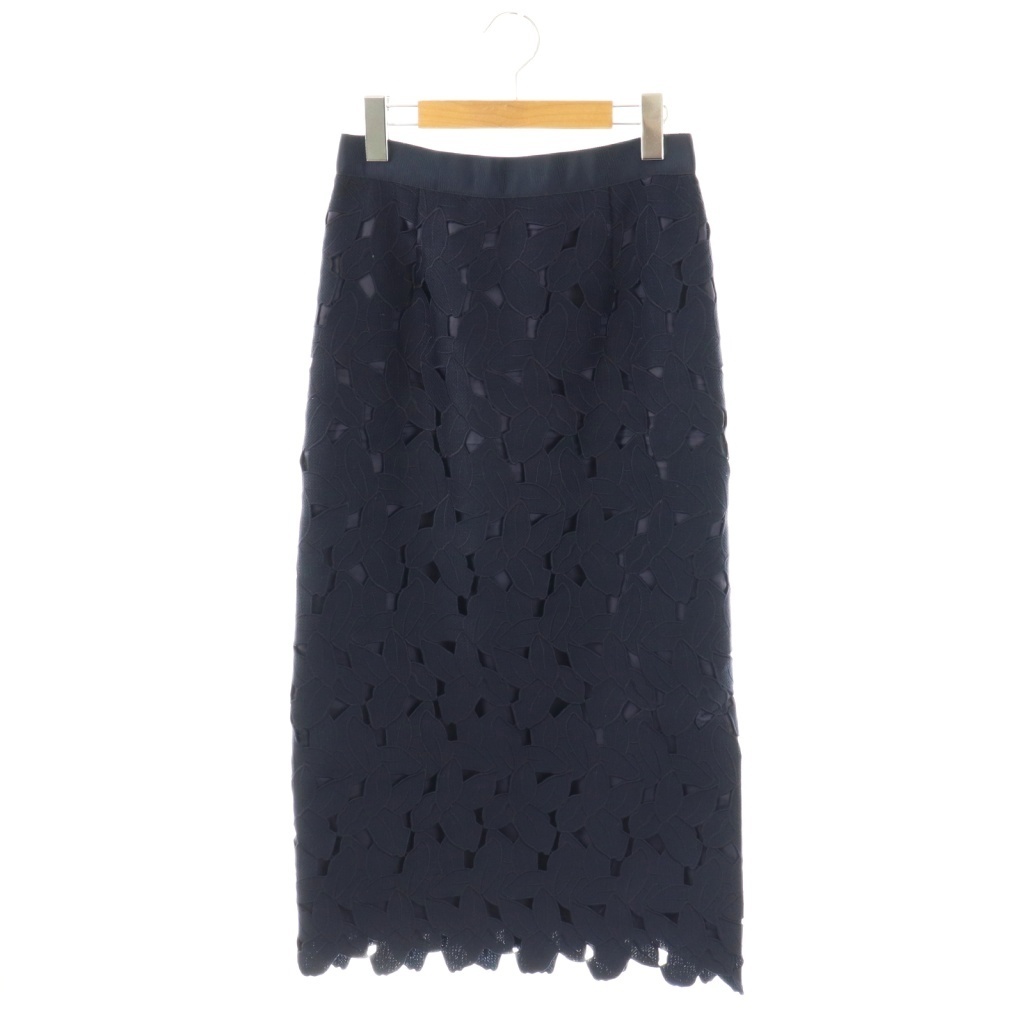 シップス SHIPS any フラワースカート タイト ロング 38 ネイビー /CX ■OS レディース拍卖