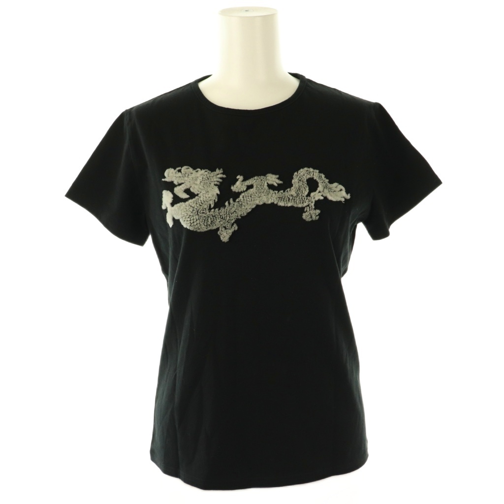 ヴィヴィアンタム VIVIENNE TAM ドラゴンTシャツ カットソー 半袖 0 黒 ブラック /SS ■OS レディース拍卖