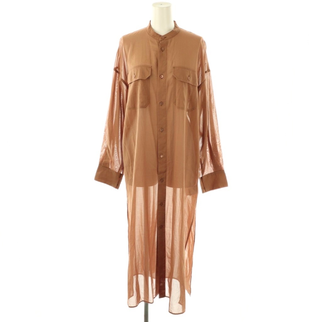 マカフィー MACPHEE トゥモローランド コットンボイル シャツワンピース 36 ブラウン /ES ■OS レディース拍卖