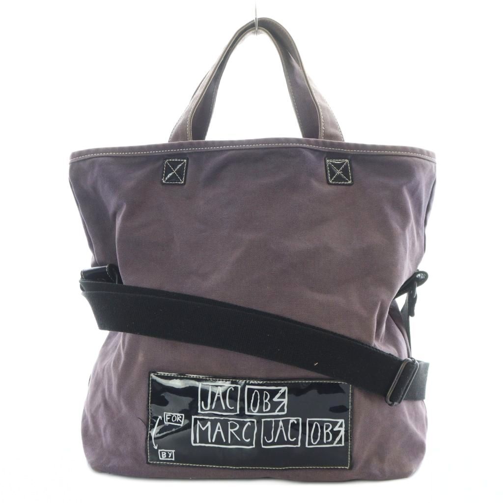マークジェイコブス MARC JACOBS 2WAYバッグ トート ショルダー ロゴ キャンバス 紫 /RI ■OS レディース拍卖