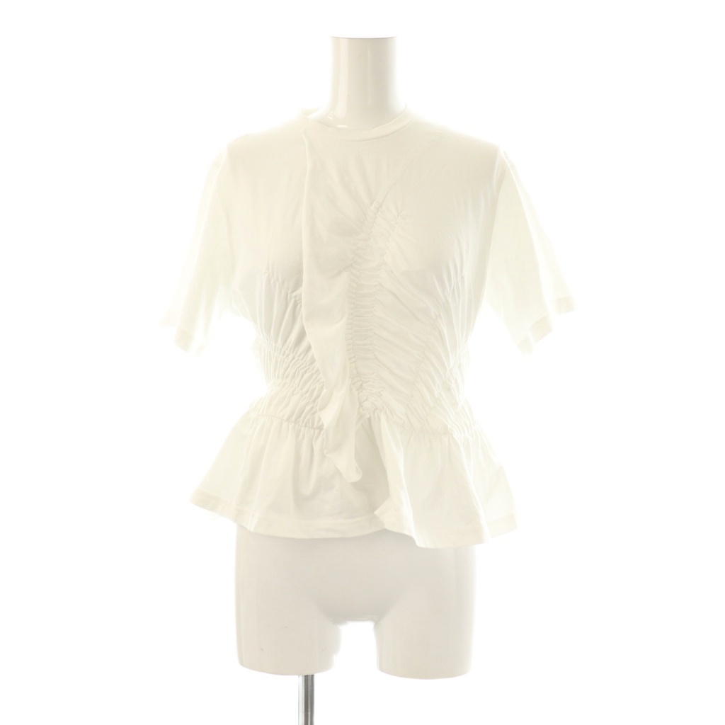 セシリーバンセン Cecilie Bahnsen 25SS Ace Top カットソー Tシャツ ギャザー XS 白 ホワイト 4110900543 /AQ ■OS ■SH レディース拍卖