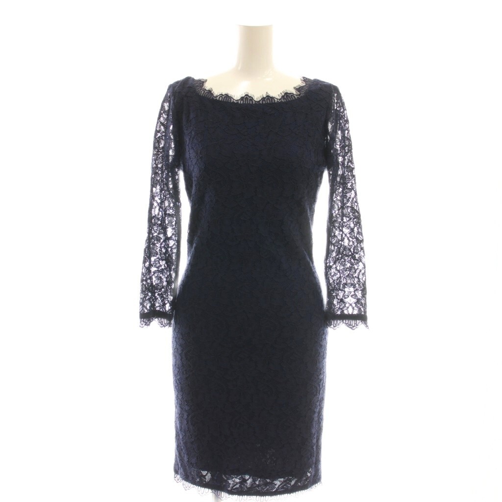ダイアンフォンファステンバーグ DIANE von FURSTENBERG ZARITA レースワンピース 0 ネイビー /ES ■OS ■ レディース拍卖