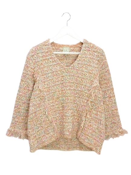 シビラ SYBILLA マルチカラーツイードニットプルオーバー M オレンジ系 トップス セーター 2023SS レディース拍卖