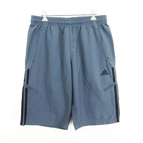 アディダス adidas カーゴパンツ ボトムス ショート ハーフ ライン ロゴ L グレー スポーツウェア ※EKM メンズ拍卖