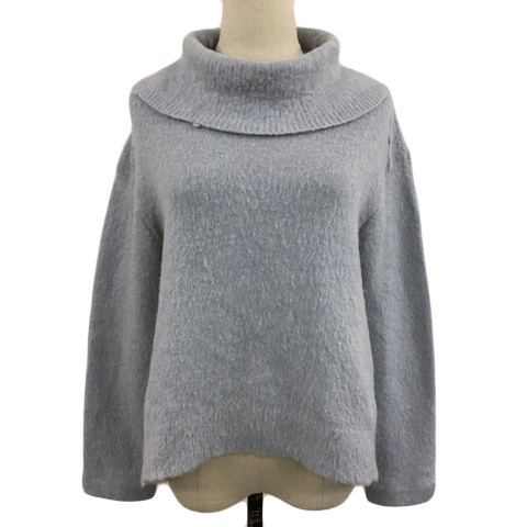 ボナジョルナータ BUONA GIORNATA セーター ニット オフタートル プルオーバー 無地 長袖 F 水色 ライトブルー レディース拍卖