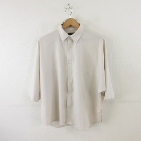 レイジブルー RAGEBLUE フレンチスリーブシャツ 七分袖 ベージュ S *A660 メンズ拍卖