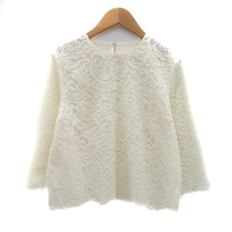 ボールジー BALLSEY トゥモローランド カットソー 七分袖 レース 36 S オフホワイト /YK30 レディース拍卖