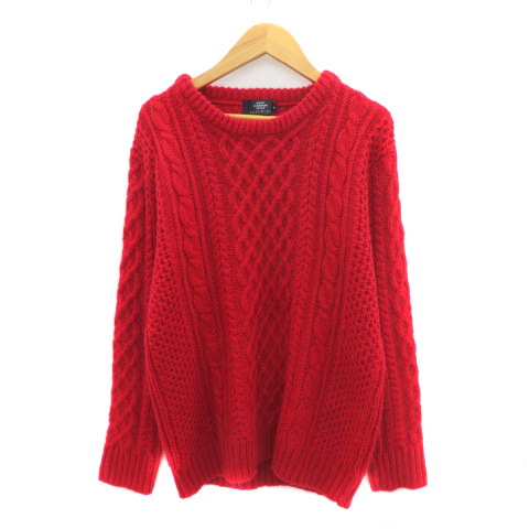 レイジブルー RAGEBLUE ニット セーター 長袖 アルパカ混 ウール混 M 赤 レッド /YK25 メンズ拍卖