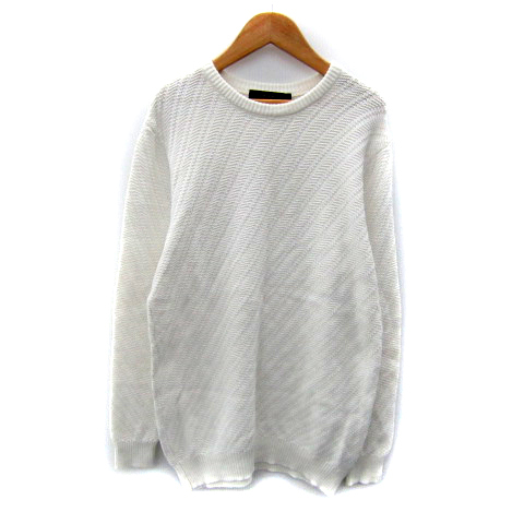 レイジブルー RAGEBLUE ニット セーター 長袖 ラウンドネック L 白 ホワイト /SY29 メンズ拍卖