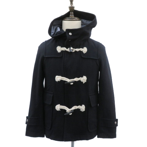 レイジブルー RAGEBLUE ダッフルコート ショート丈 ジップアップ ウール S 紺 ネイビー /YK1 メンズ拍卖