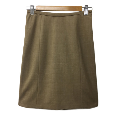 シーケーカルバンクライン ck Calvin Klein スカート 台形 ミニ ウール 無地 2 茶 ベージュ ブラウン レディース拍卖