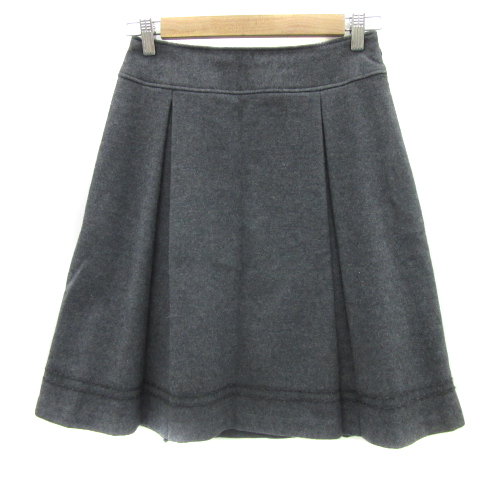 コムサデモード COMME CA DU MODE ボックスプリーツスカート ひざ丈 無地 9 グレー /YS9 レディース拍卖