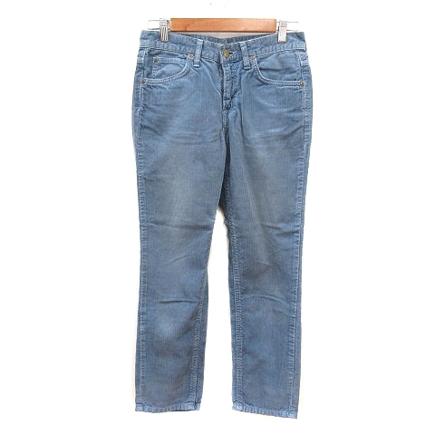 リー LEE RIDERS デニムパンツ ジーンズ ストレート コーデュロイ ウォッシュ加工 XS 水色 ライトブルー /MN レディース拍卖