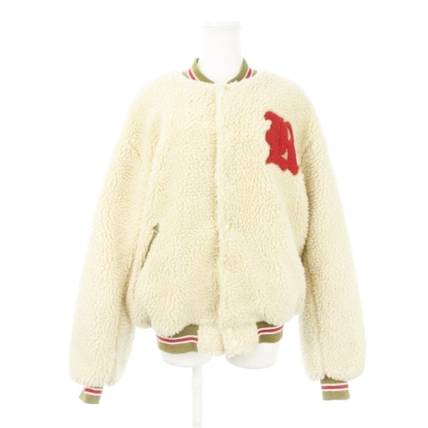 ロデオクラウンズ Rodeo Crowns Rワッペンボアスタジャン メッシュ裏地 M ベージュ 050BAZ30-0730 /AH22 レディース拍卖