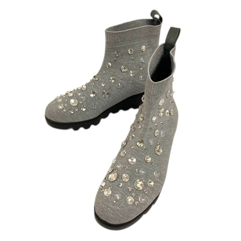 ヒルズ アヴェニュー Hills Avenue 8960 スニーカーブーツ ショートブーツ ビジュー装飾 24.0 グレー レディース拍卖