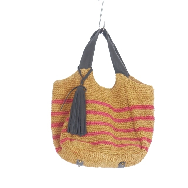 ヴィオラドーロ VIOLAD'ORO タッセル付き バスケットバッグ かご 鞄 ベージュ レディース拍卖