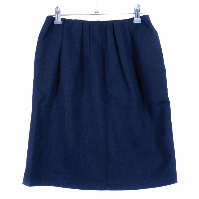 ビス ViS タイトスカート ミニ タック バックファスナー 無地 S 紺 ネイビー ボトムス /T2 レディース拍卖