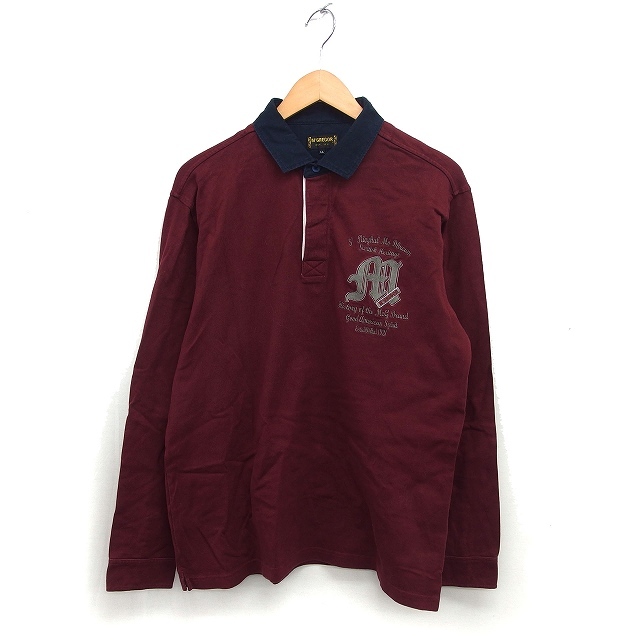 マックレガー マクレガー McGREGOR ステンカラー ポロシャツ コットン 綿 ロゴ刺繍 長袖 LL ボルドー /NT3 メンズ拍卖
