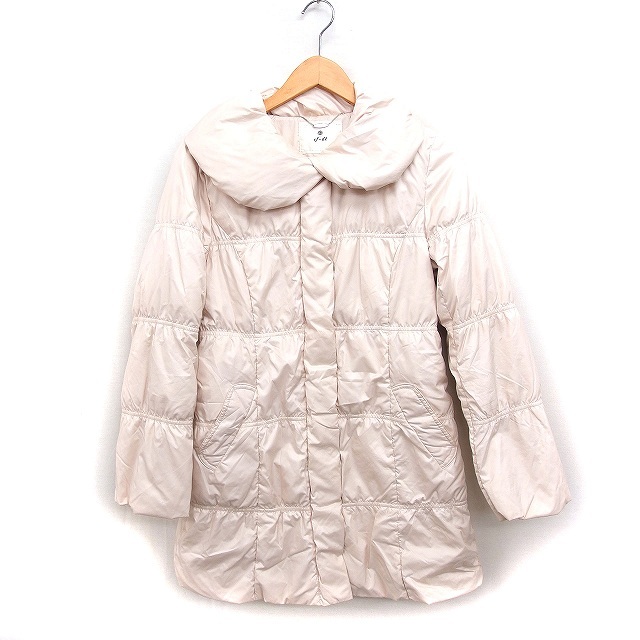 エフデ ef-de ダウン コート アウター 丸衿 ミディ丈 無地 9 ライトピンク /FT40 レディース拍卖