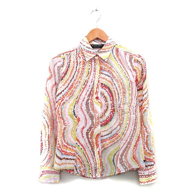 ポールスミス ブラック レーベル Paul Smith BLACK LABEL 国内正規品 シャツ ブラウス 長袖 コットン 総柄 40 マルチカラー /KT33 レディー拍卖