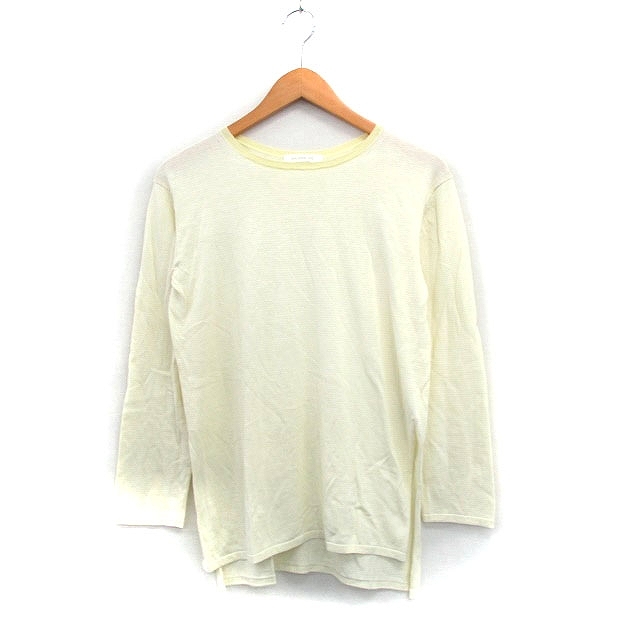 ギャルリーヴィー GALERIE VIE トゥモローランド カットソー Tシャツ 長袖 コットン ボーダー S イエロー 黄 /KT17 レディース拍卖