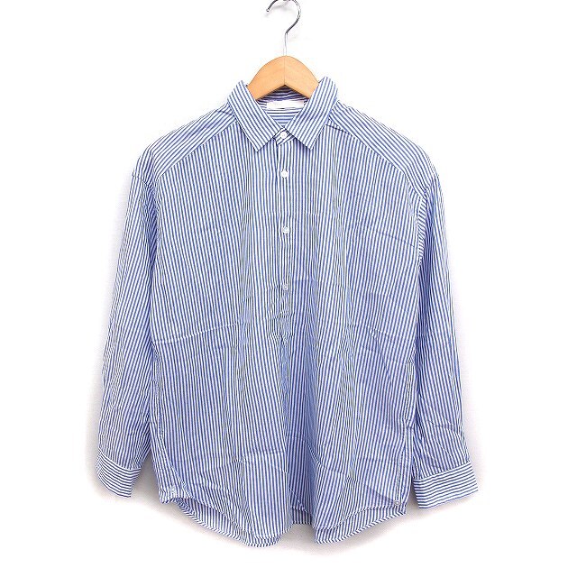 ギャルリーヴィー GALERIE VIE トゥモローランド ストライプ シャツ ブラウス 長袖 コットン 綿 1 ブルー 青 /FT13 レディース拍卖