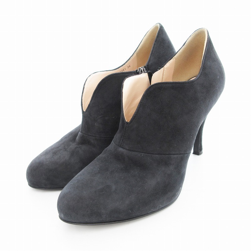 銀座かねまつ GINZA Kanematsu AQUA BELL ブーティ ショートブーツ パンプス ハイヒール 24cm 黒 /UO レディース拍卖