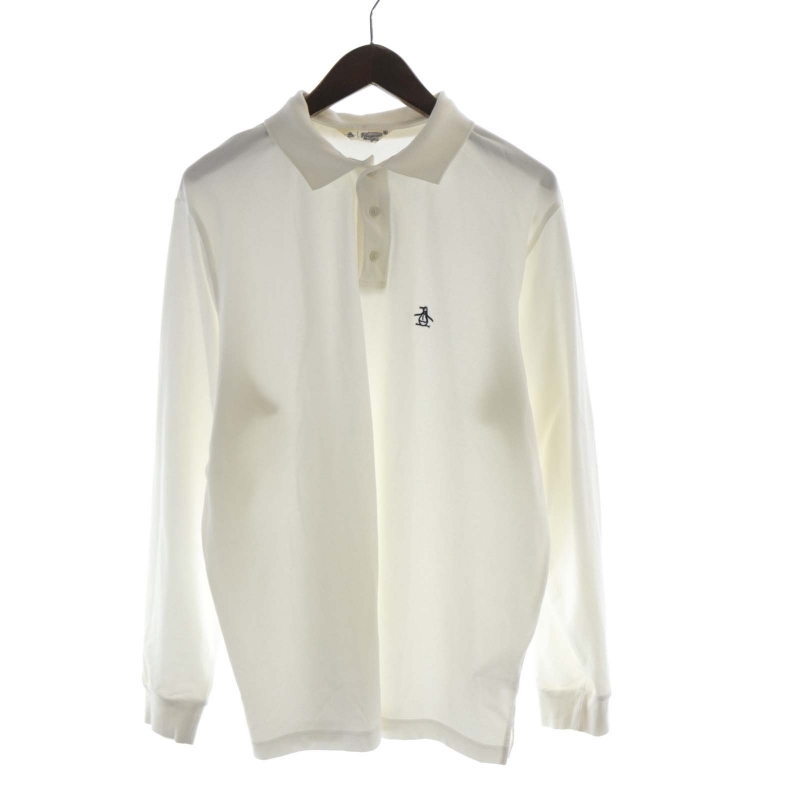 ペンギン Penguin ポロシャツ ロゴ 刺繍 長袖 XL 白 ホワイト MLMWJB02 /RO メンズ拍卖