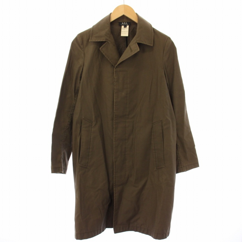 アーペーセー A.P.C. ヴィンテージ ステンカラーコート スプリングコート 春アウター S カーキ /TK ■MU メンズ拍卖