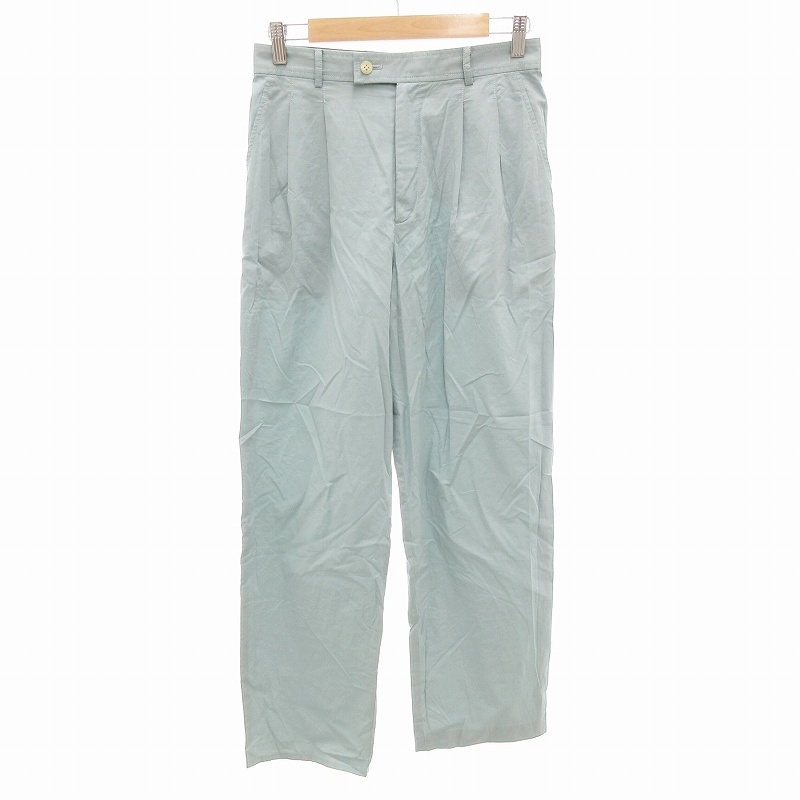 ギャルリーヴィー GALERIE VIE トゥモローランド コットン フロントタックテーパードパンツ スラックス 36 緑 グリーン拍卖