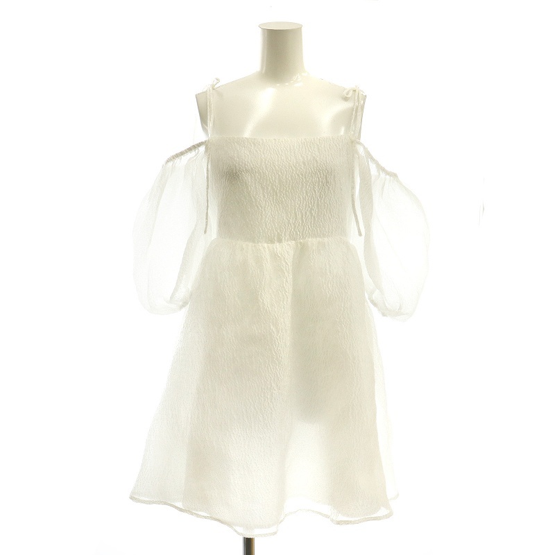 ヘザー Heather 24SS 3WAYジャガードミニワンピース 五分袖 F 白 ホワイト /AT レディース拍卖