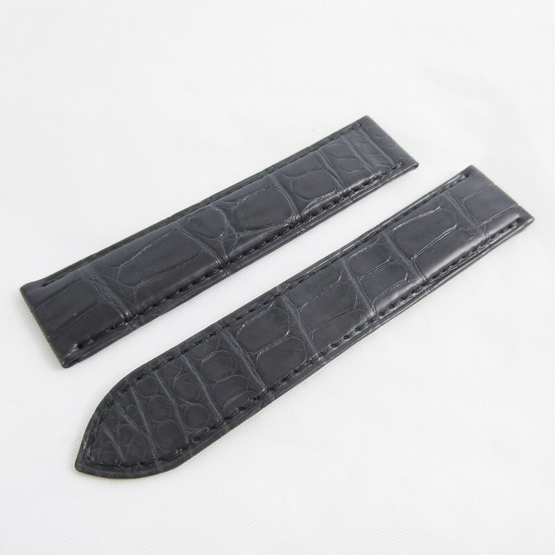 未使用品 カルティエ Cartier 腕時計 純正 レザーベルト バンド マットアリゲーター レザー ラグ幅 18.65mm チャコールグレー メンズ拍卖