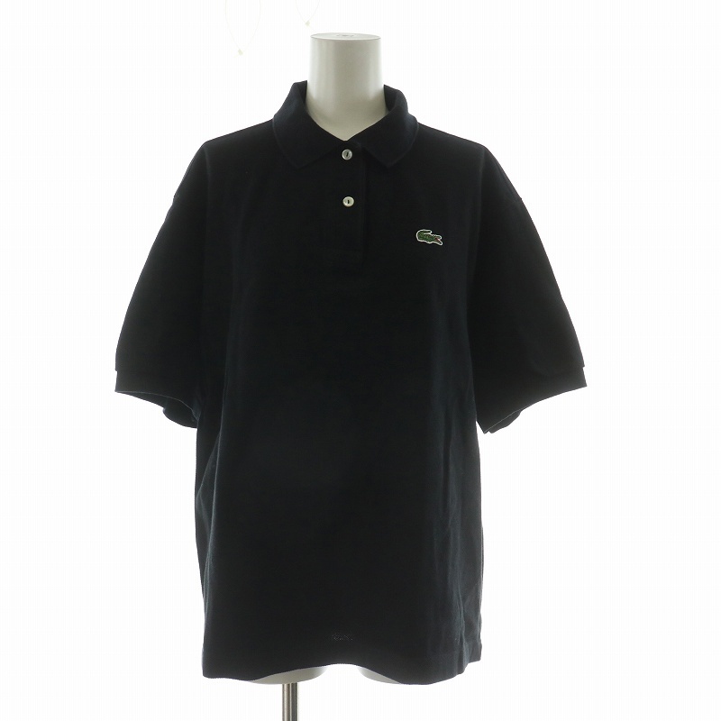 ラコステ LACOSTE ポロシャツ 半袖 ロゴ ワッペン 38 ブラック PJ2909 /NQ レディース拍卖