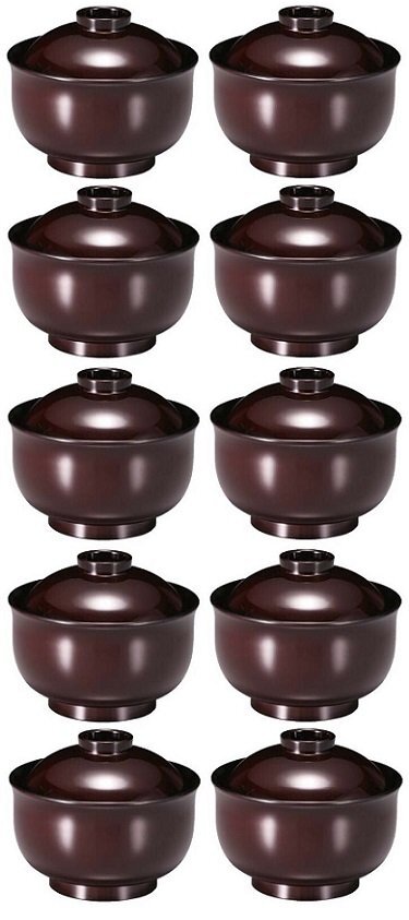 ☆業務用漆器耐熱ゆり型吸物椀3.8寸溜内黒(約径114XH93mm)10個食器洗浄機対応越前塗日本製新品拍卖