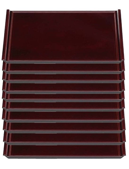 ★業務用漆器フライト盆溜SH塗尺3(約394X276X19mm)10枚SH塗汚れが付着しにくい塗越前塗日本製新品拍卖