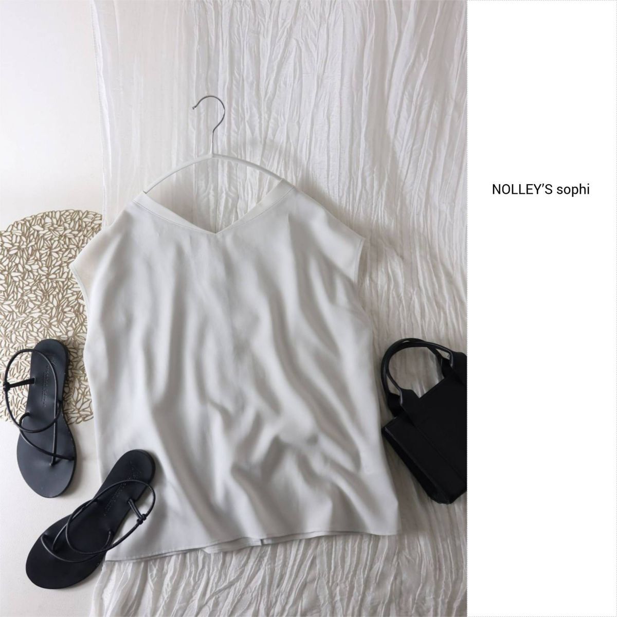 ノーリーズ NOLLEYS☆洗える バックボタン フレンチスリーブ ブラウス 38サイズ 日本製☆A-O 4402拍卖