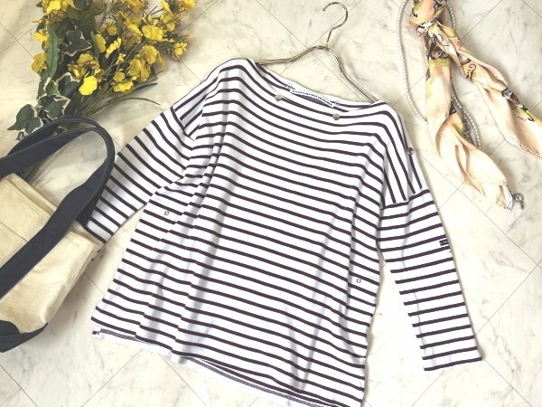 e567★ ARMOR LUX PAR zucca アルモーリュクス ズッカ ボーダー シャツ ロンT 七分袖 バスクシャツ レディース トップス ボートネック拍卖