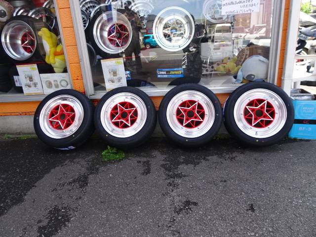 復刻版スターシャーク(レッド)6J-14 100/4H 海外製165/55R14 軽自動車 新品拍卖