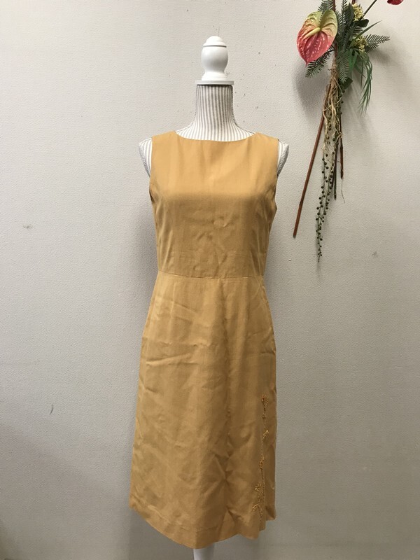 4368 レディース 【Spick&Span】 ワンピース 袖なし レーヨン80% サイズ:表記なし 色:ライトブラウン柄入り拍卖