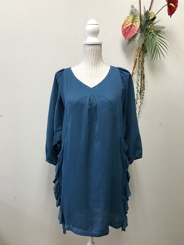 4383 レディース 【UNITED ARROWS】 ワンピース 長袖 サイズ:表記なし 色:ブルー系拍卖