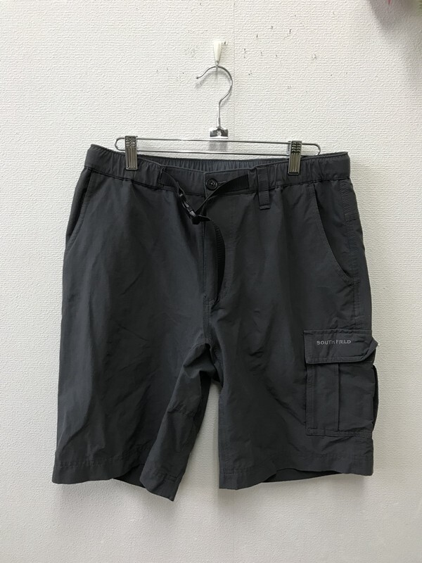 4433 メンズ 【SOUTH FIELD】 ハーフパンツ ベルト付き サイズ:L 色:グレー拍卖